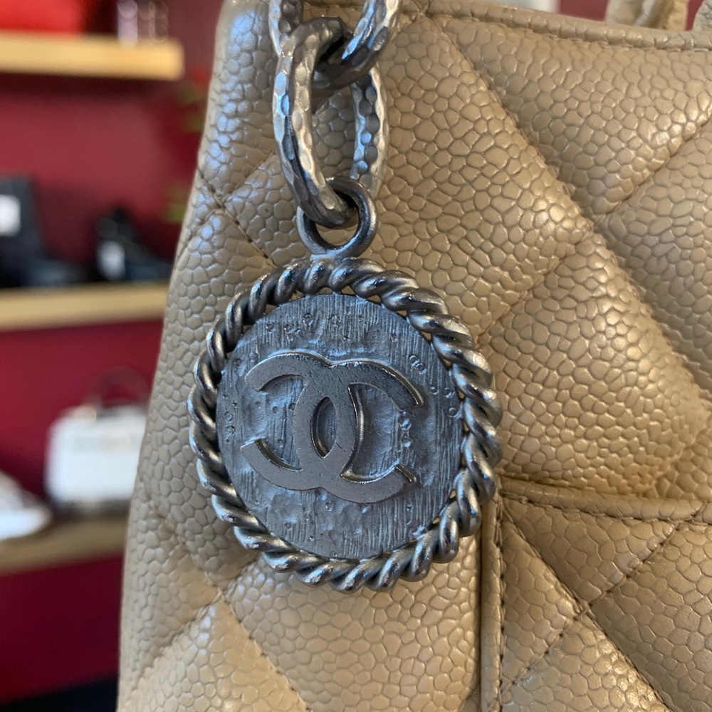 Chanel Champagne Cavier Medallion Tote - Picture 6 of 7